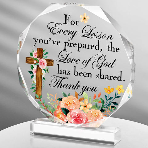 Perthlin Teacher Gifts for Women Teacher Thank You Gifts Teacher Appreciation Gift Teacher Gift from Student Teacher Retirement Gifts Teacher Office Desk Decor Paperweight Keepsake(Lovely Nonagon)