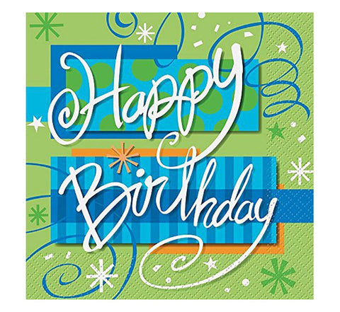 Bright Birthday Party Napkins, 16ct