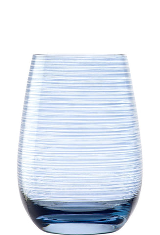 StÃ¶lzle Lausitz twister mug, capacity: 465 ml, set of 6, dishwasher safe, coloured, high-quality drinking mug, Glass, blue grey