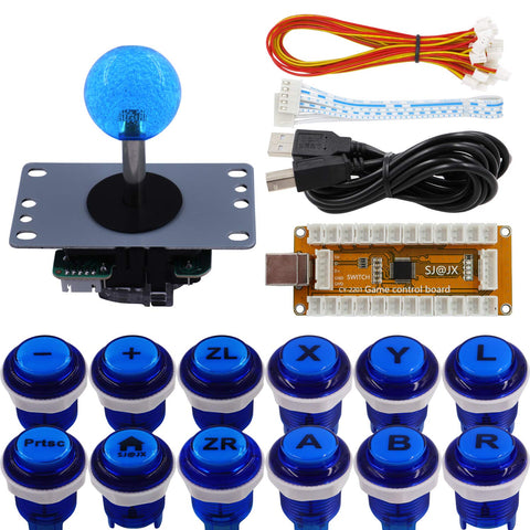 SJ@JX Arcade Game Controller USB Encoder Gamepad Cherry MX Microswitch Button 8way Joystick for Nintendo Switch PC PS3 Retropie Raspberry Pi MAME
