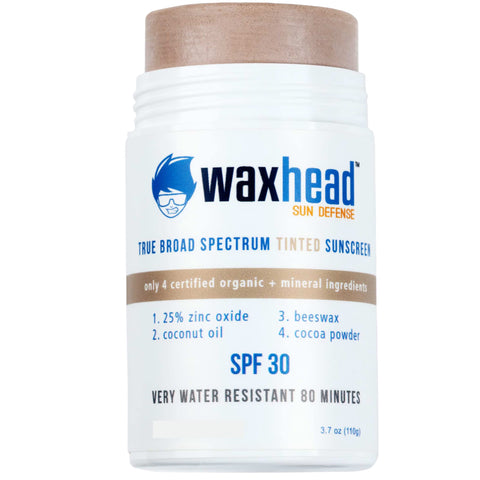 Waxhead Tinted Sunscreen Stick - Mineral Sunscreen for Face, Reef Safe Sunscreen, Zinc Oxide Sunblock, Biodegradable Sunscreen, Bloqueador Solar Facial, Protector Solar (3.7oz)