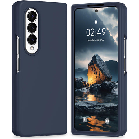 Meifei Case for Samsung Galaxy Z Fold 4 5G, Slim Silicone Case, Midnight Blue, Heavy Duty Protection
