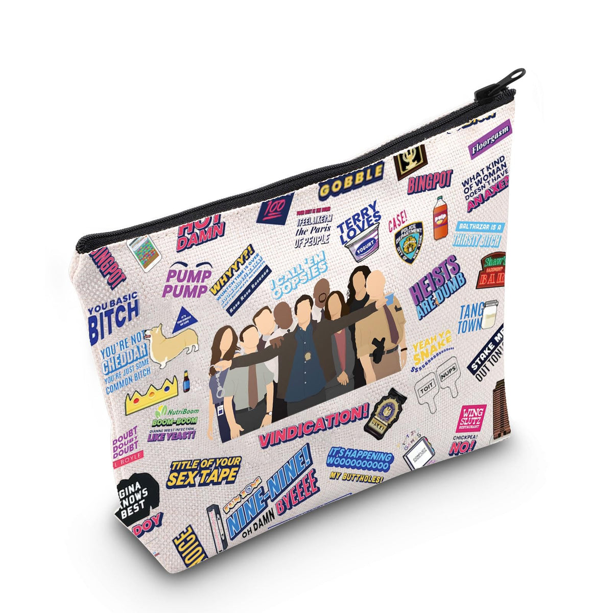 WZMPA Brooklyn 99 Cosmetic Bag Jake & Amy & Schmidt & Gina & Holt Fans Gift Brooklyn 99 Character Makeup Zipper Pouch Bag Brooklyn 99 Merch, Nine-Nine, Fit