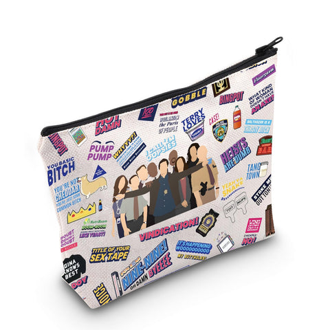WZMPA Brooklyn 99 Cosmetic Bag Jake & Amy & Schmidt & Gina & Holt Fans Gift Brooklyn 99 Character Makeup Zipper Pouch Bag Brooklyn 99 Merch, Nine-Nine, Fit