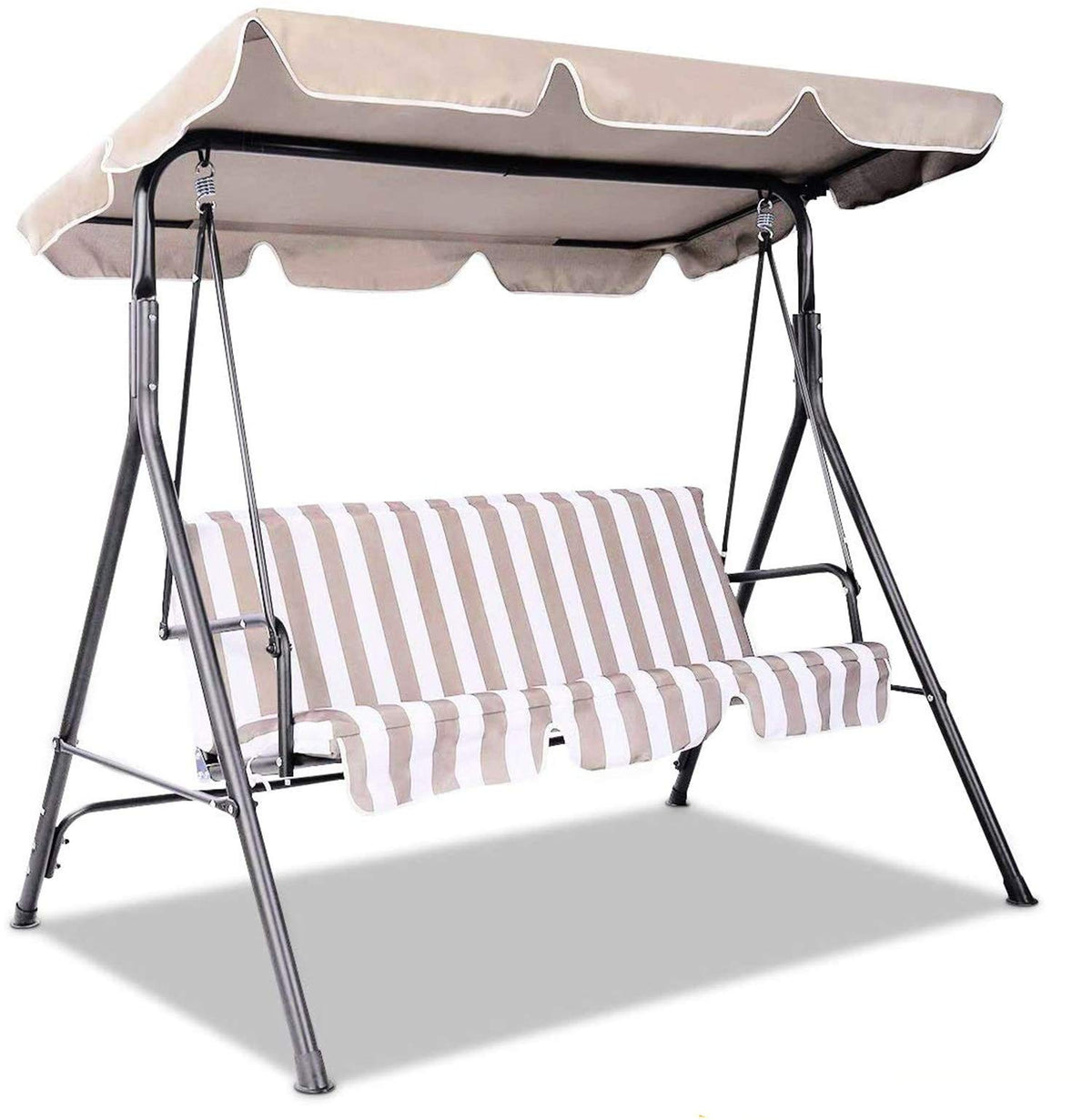 LINGKY Replacement Canopy for Swing Seat 2 & 3 Seater Sizes Hammock Cover Top Garden Outdoor (132x190x15cm,Beige)