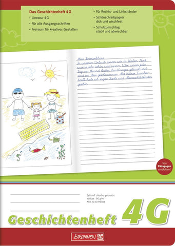 Brunnen 104499104 Story Notebook, A4, 16 Pages, Lined, Style 4G