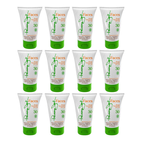 Panama Jack Faces Sunscreen Lotion - SPF 30, Broad Spectrum UVA/UVB Protection, Hypoallergenic, PABA, Paraben, & Gluten Free, 3 FL OZ (Pack of 12)