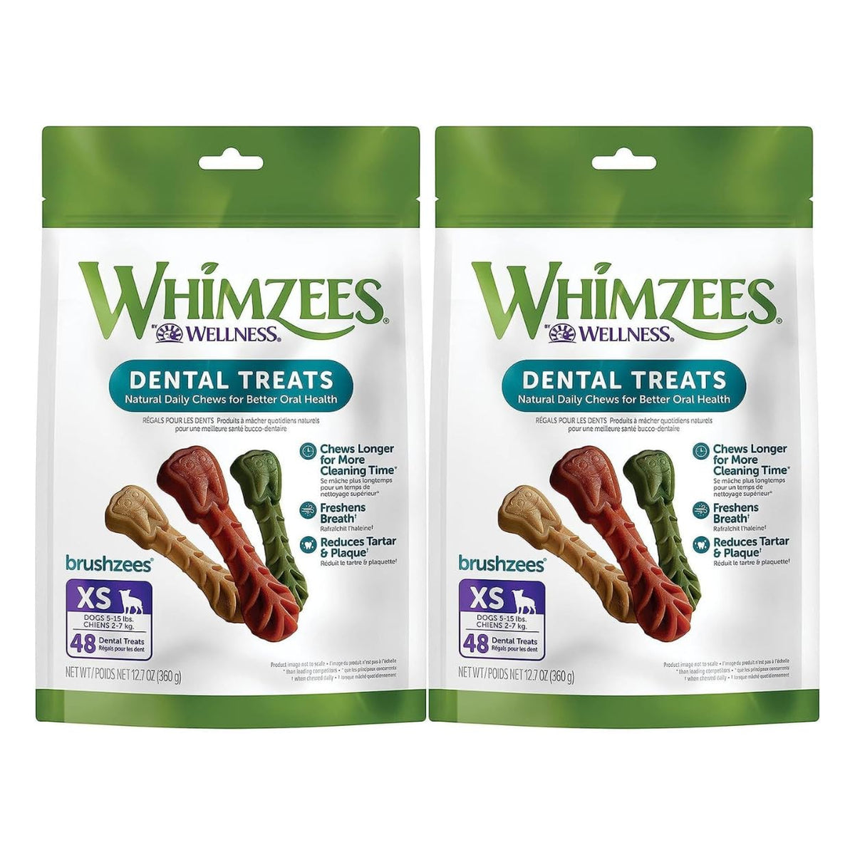 Whimzees Dental Dog Treats - Natural Grain-Free Chews for Healthy Teeth & Gums - Variety Pack - Small Breeds - Vegetarian Dental Care Snacks (2-Pack)