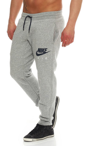 Nike Mens Aw77 Flc Cuff Pants - Dark Grey Heather/Obsidian, Large