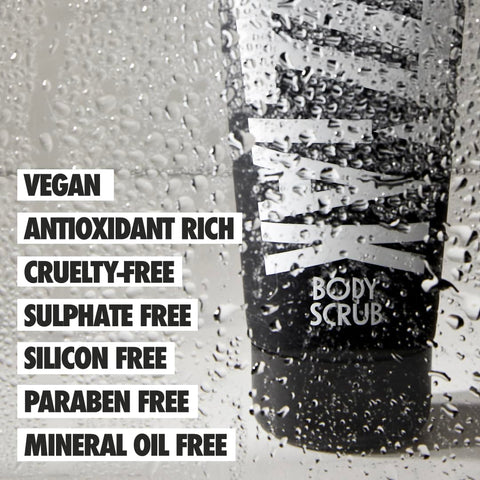 DIZZIAK Exfoliating Body Scrub: Gentle Rice Hull Polish and exfoliatior for Brighter Skin, Hydrating Babassu Oil & Glycerin, Moisture-Locking Sugar Beet & Coconut, Vegan - 200ml