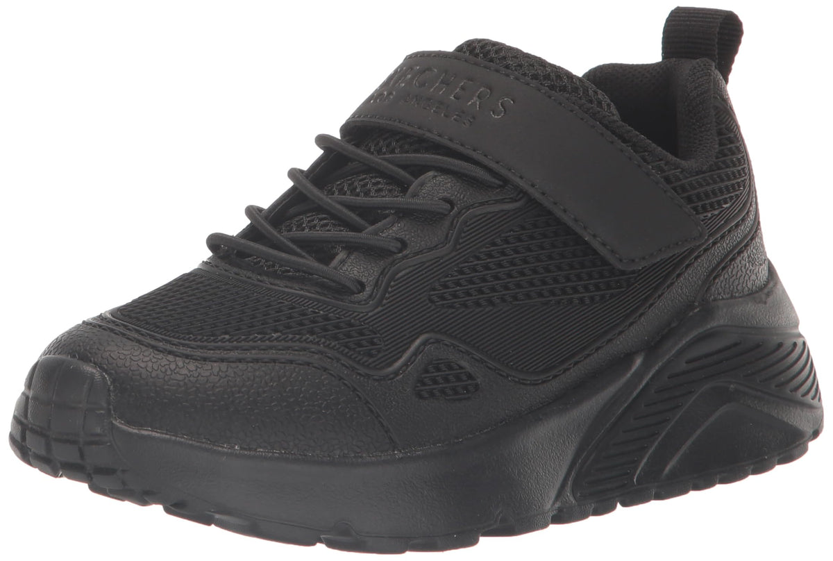 Skechers Kids Boy's Uno Lite Sneaker, Black/Black, 3.5 Big Kid