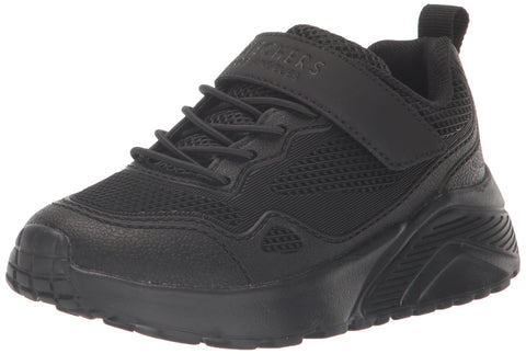 Skechers Kids Boy's Uno Lite Sneaker, Black/Black, 3.5 Big Kid