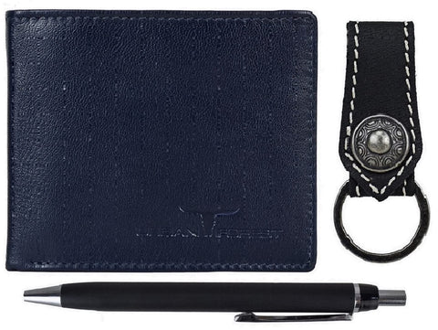 Urban Forest Leather Wallet Combo for Men, Blue, Classic