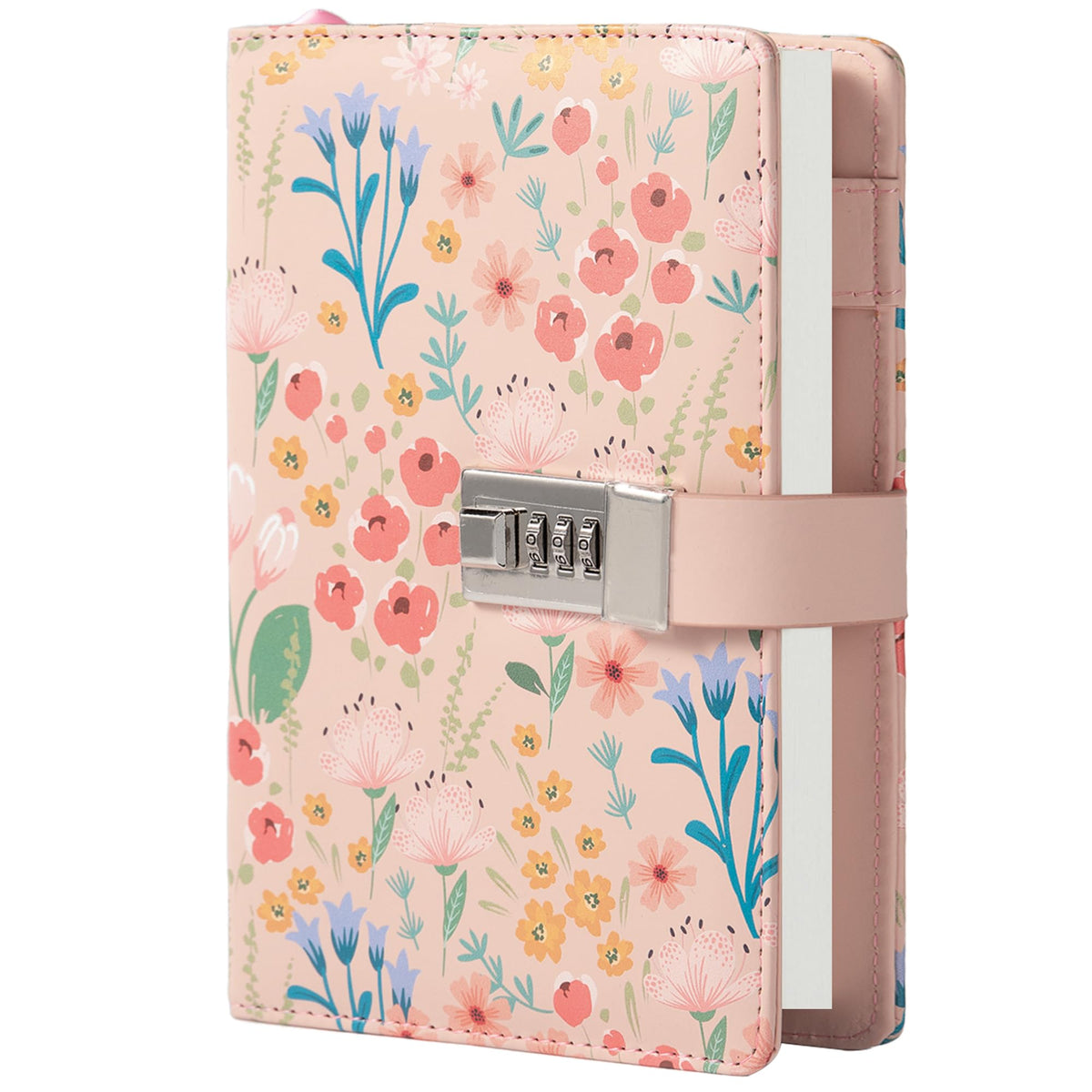 MGGAO Diary with Lock, Flower and Butterfly Journal, Refillable PU Leather Diary with Lock and Key for Women Girls, B6 Secret Personal Daily Journal, Vintage Locking Diary, 224 Pages Lined Journal