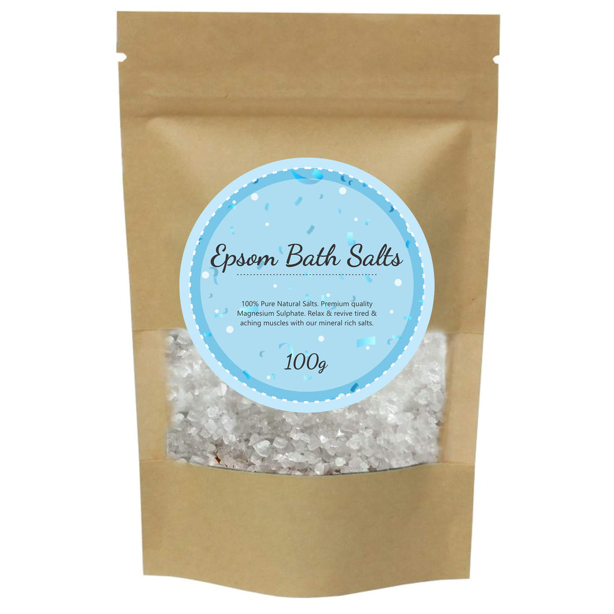 100% Pure Epsom Salts | Magnesium Sulphate Bath Salt | 100g Pack by PSN | Ideal for Relieving Sore Muscles | Reduces Inflammation
