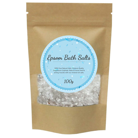 100% Pure Epsom Salts | Magnesium Sulphate Bath Salt | 100g Pack by PSN | Ideal for Relieving Sore Muscles | Reduces Inflammation