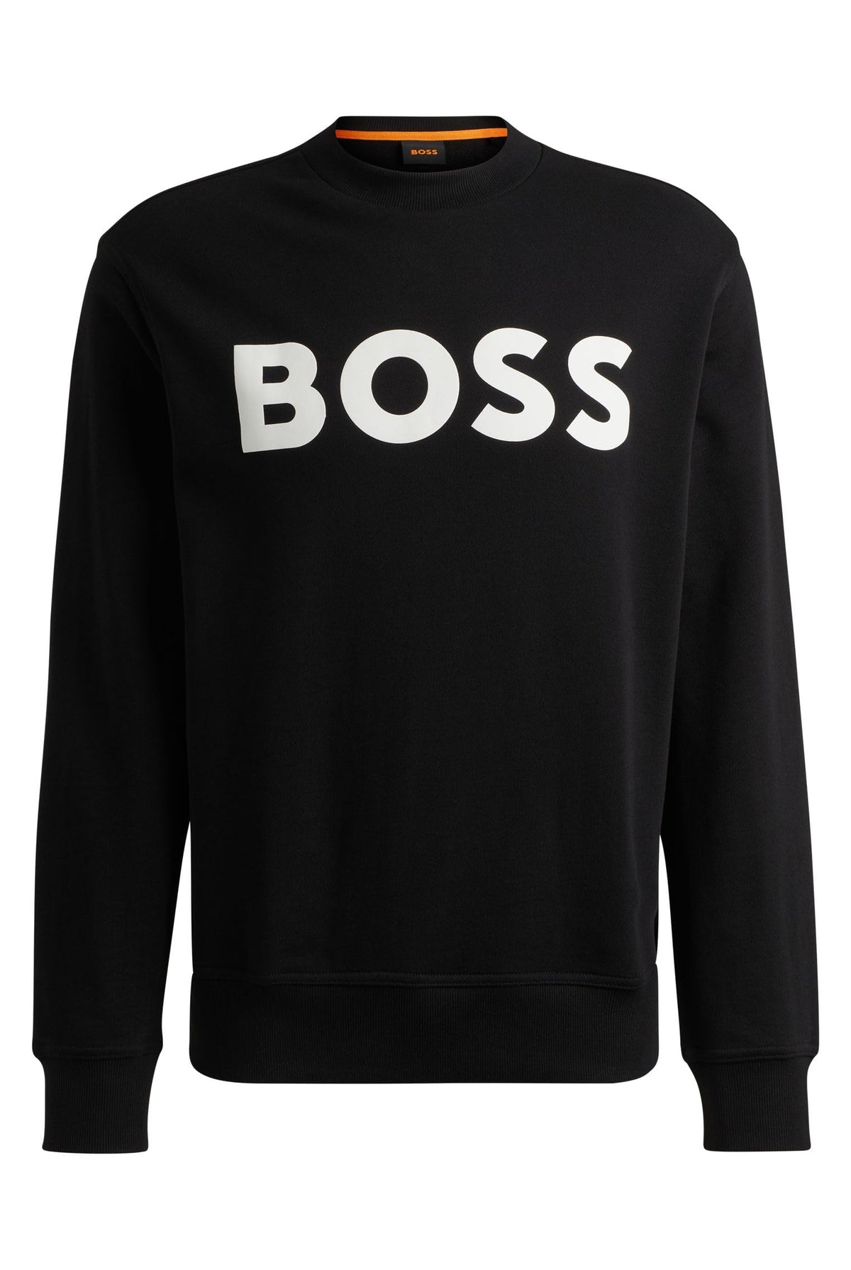 BOSS Mens WeBasicCrew Cotton-terry sweatshirt with rubber-print logo