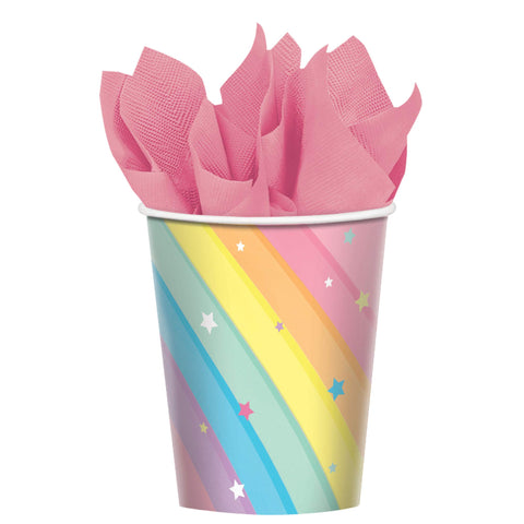 Magical Rainbow Disposable Paper Cups, 9 oz.- 8 pcs.