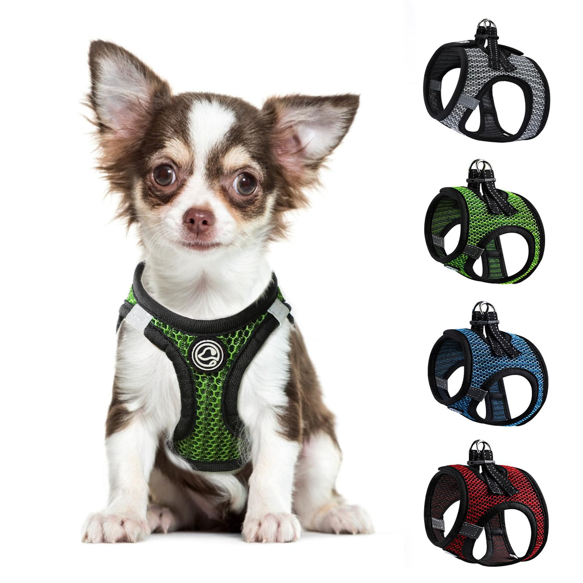 Puppy Harness,Dog Harness for Small Dogs,No Pull Step-in Harness for Medium Dogs (Green, Medium)