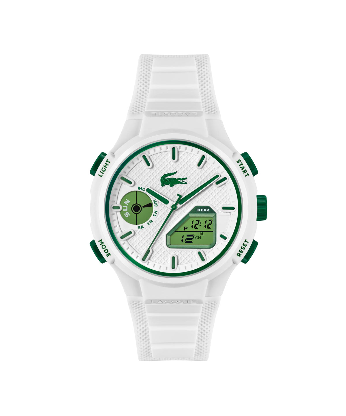 Lacoste Analog-Digital Multifunction Quartz Watch for Men LC33 Collection with Silicone Bracelet