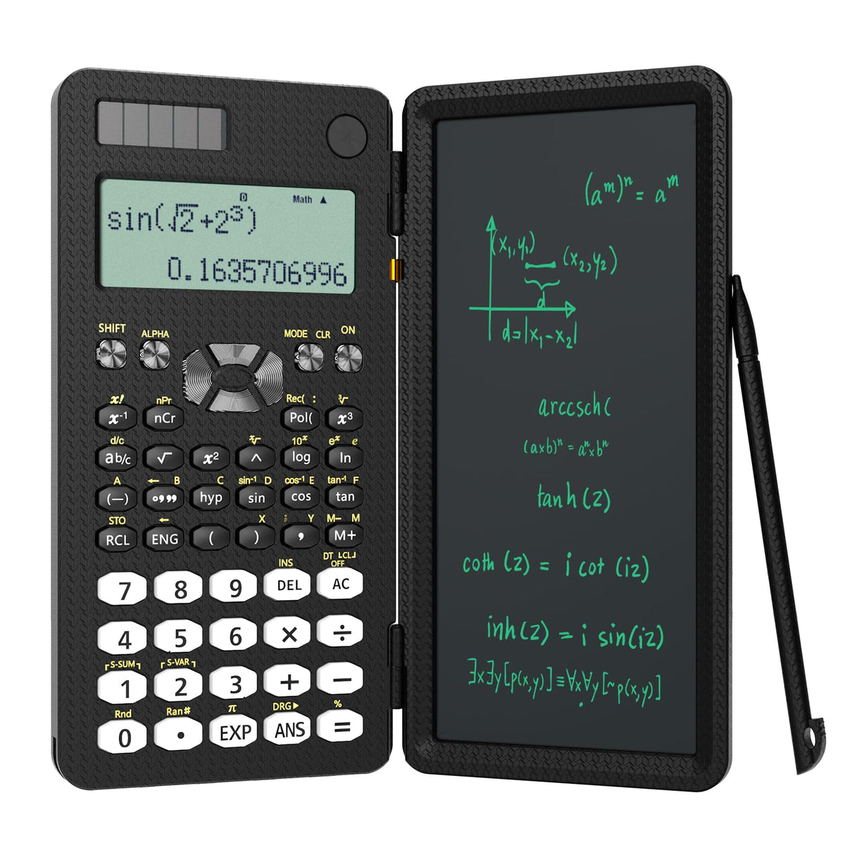 Scientific Calculator for Students, 82 MS Foldable Science Calculator with Notepad for Middle and High School Supplies (82MS-BL)