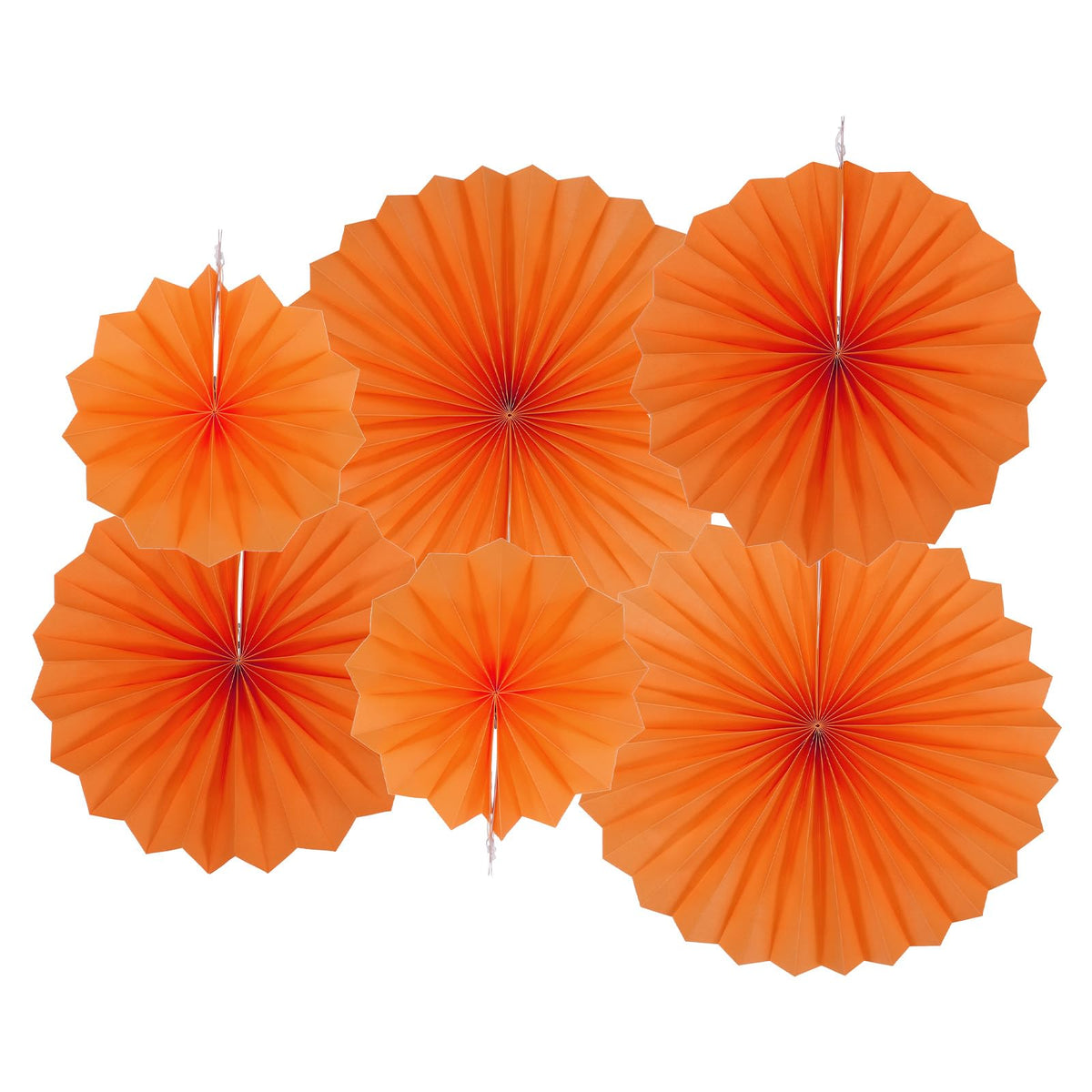 sourcing map Hanging Paper Fans Party Set 12Pcs Round Pattern Hanging Paper Fans Decoration for Home,Shop Wall Birthday Wedding Graduation Events(Orange)