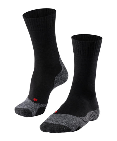FALKE Men's TK2 Explore M SO Wool Thick Anti-Blister 1 Pair Hiking Socks, Black (Black-Mix 3010), 8-9