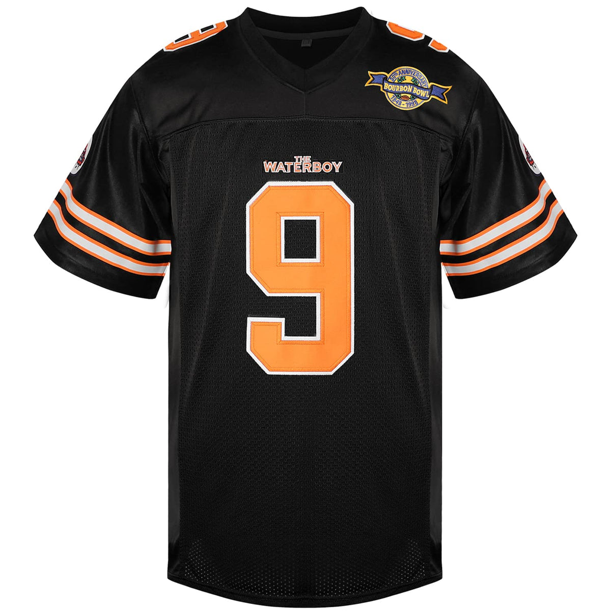 Bobby Boucher #9 The Waterboy Adam Sandler Movie Mud Dogs Bourbon Bowl Football Jersey (Black, Small)