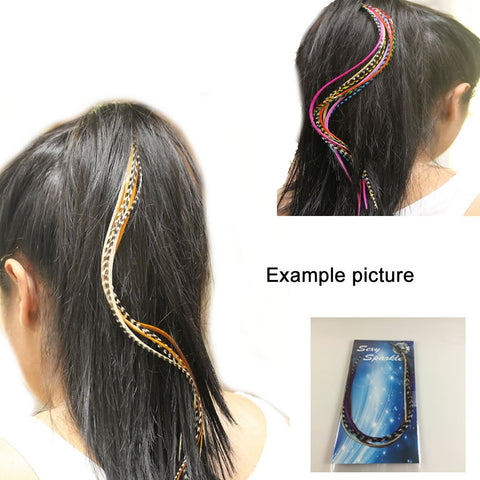 (Seven Feather) 7"-10 Pink,black & Grizzly Feathers Only Salon Quality Feathers!7 Feathers