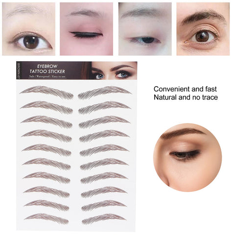 6D Eyebrow Tattoo Sticker Professional Waterproof Eyebrow Transfer Sticker Eyebrow Makeup Tool for Women and Girls (Brown)(BROWN-07)