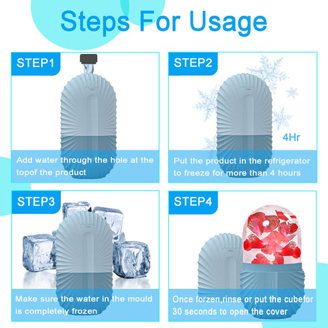 Joyeee Ice Face Roller, Reusable Silicone Mold Face Massage Eye Facial Beauty Skin Care Tools Apply Ice for Shrink Pores Anti Wrinkle Reduce Puffiness Improve Skin Elasticity, Seashell, Blue