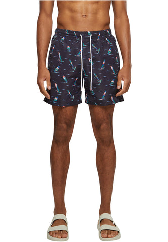 Urban Classics Men's Pattern Swim Shorts, Surf AOP, XL