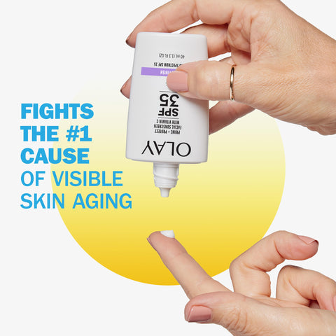 Olay Prime & Protect SPF 35 Face Sunscreen, 40 mL (1.3 FL OZ), Matte Finish SPF Makeup Primer and Lightweight Sunscreen for All Skin Types
