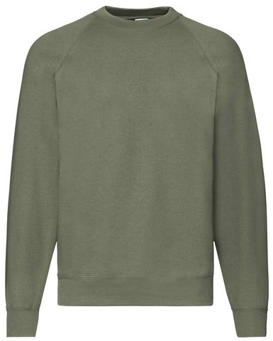 Fruit of the Loom Men Raglan Classic Sweater, Green (Classic Olive), Medium