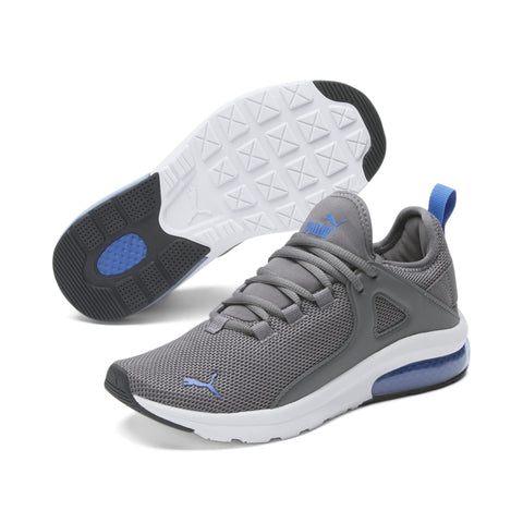 PUMA Electron 2.0 Sneaker, Castlerock-Victoria Blue Black, 4 US Unisex Big Kid
