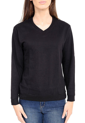 GW CLASSYOUTFIT Girls Boys Kids Unisex Jumper Sweatshirt Shirts Crew Top Fleece Tops Sweat Shirt School Uniform Pull Over Jumper Round/V- Neck School Uniform Ages 5-13 (13, Black V-Neck)