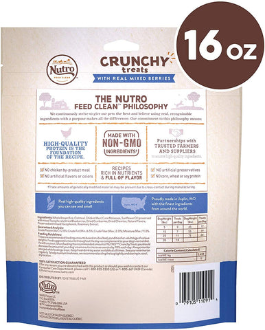 Nutro 3 Pack of Crunchy Dog Treats with Real Mixed Berries, 16 Ounces Each, Non-GMO