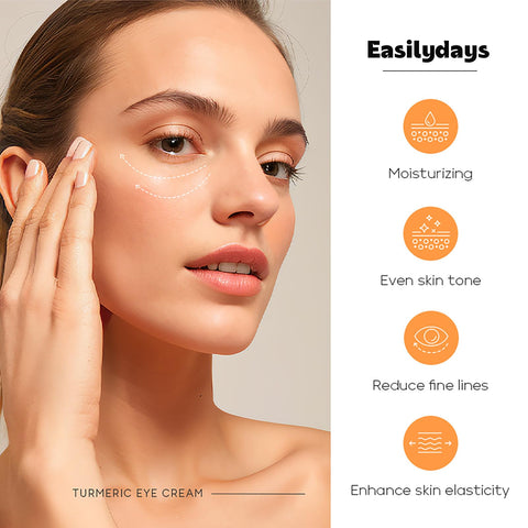 Easilydays Turmeric Under Eye Cream, For Dull Eye Skin, Fine Lines, Eye Bags, Dark Circles, Eye Firming, Even Skin Tone, Hydrating, Moisturizes, Smooths Fine Lines Under Eye Serum, Turmeric Booster Eye Treatment Eye Cream