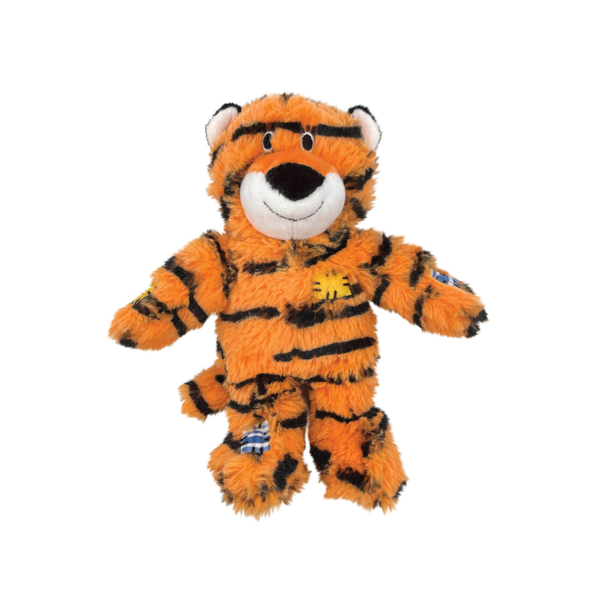 KONG Wild Knots Tiger Dog Toy - Durable Knotted Ropes Inside, Minimal Stuffing for Less Mess - Soft & Strong Chew Toy for Dogs (Small/Medium)