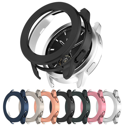 AWADUO Compatible with Xiaomi Watch S3 Protective Case Cover, Smartwatch PC Protective Case Cover Shell with Rotatable Bezel Ring Soft and Durable Watch Accessories(Black)