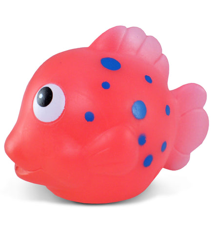 DolliBu Reef Fish Bath Buddy Squirter - Floating Pink Clown Fish Rubber Bath Toy, Water Squirting Bathtime Play for Toddlers, Cute Sea Life Animal Toy for The Bathtub, Beach, & Pool for Girls & Boys