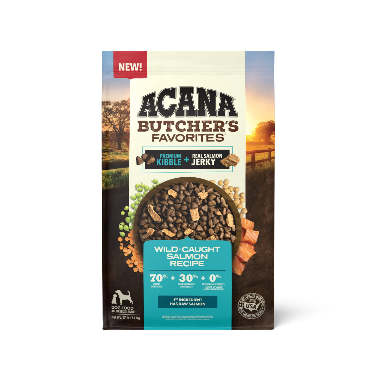 ACANA Butcher's Favorites Dry Dog Food, Wild-Caught Salmon Recipe, Fish Dog Food, 17lb