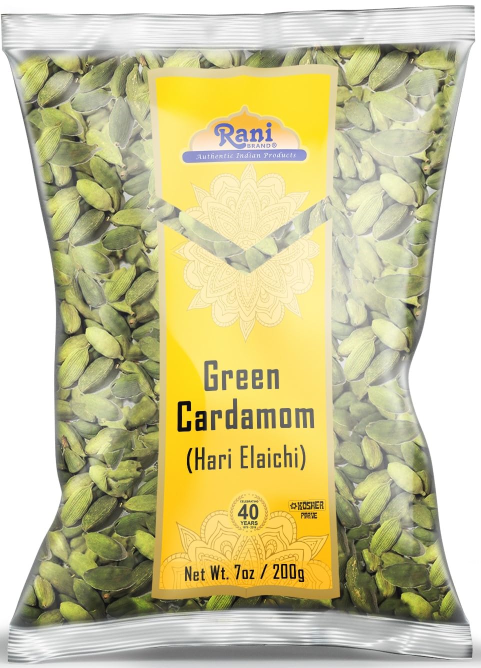 Rani Green Cardamom Pods Spice (Hari Elachi) 7oz (200g) ~ All Natural | Vegan | Gluten Friendly | NON-GMO | Product of India