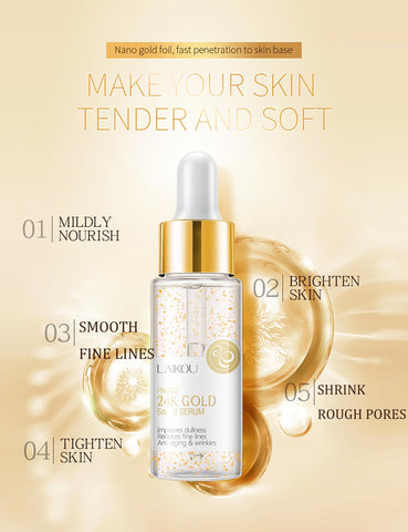 Easilydays 24k Gold Snail Facial Serums for Women, Snail Secretion Filtrate, Face Hyaluronic Acid Serum Moisturizing Collagen Essence, Reduce Aging, Smooth Wrinkles, Firm, for Promote Absorption Moisturizer Serum Deeply