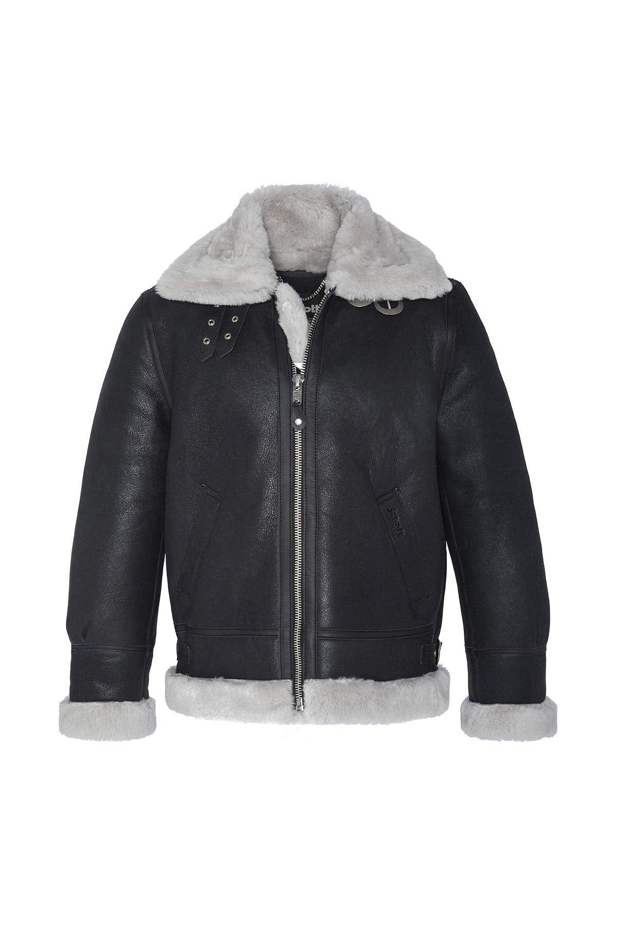 Schott NYC Men's LC1259 Leather Jacket, Black/Off White, L