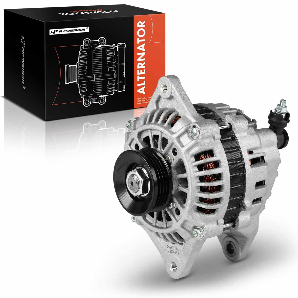 A-Premium Alternator Compatible with Kia Sportage 1995-2002, 2.0L, 12V 70A 4-Groove Pulley Clockwise, Replace# OK01118300B, OK01118300C