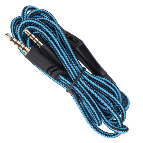 Gaming Headset Replacement Audio Cable, Inline Volume Control Wire and Without Inline Mute Control Cord for Astro A10 A40TR Game Headphone(Volume Control-Blue)
