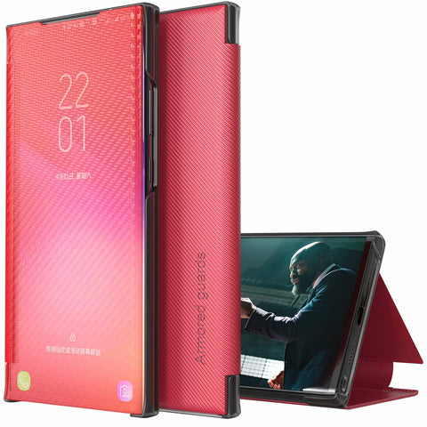 TingYR Case for Samsung Galaxy S21 Ultra Cover, Smart Ultra Slim Flip Case, Anti-Scratch, Magnetic Closure, Stand Function, Cover Case for Samsung Galaxy S21 Ultra.(Red)
