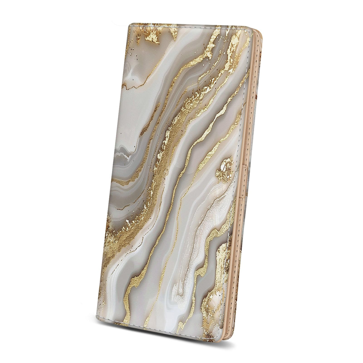 Immaturus Gold Marble Womens Wallet, Slim Thin RFID Blocking Card Wallets, Bifold PU Leather Credit Card Holder Organizer, Cute Cash Clutch Long Billfold with Zipper Coin Pocket Ladies Girls Gift