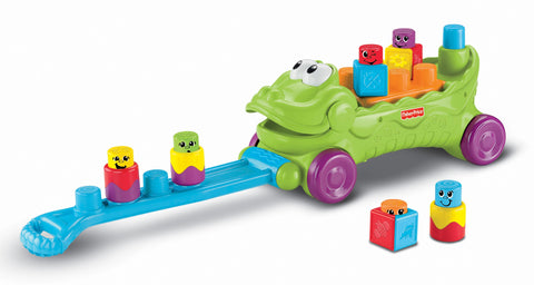 Fisher-Price Stack 'n Surprise Blocks Musical Croc Block Wagon